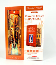 3D Puzzle Fairytale Book Nook Kit Travel In Venice Italy LED Light -New sealed
