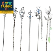 6PCS Star Moon Hair Sticks for Buns Long Hair Chinese Hanfu Asian Vintage Hair C