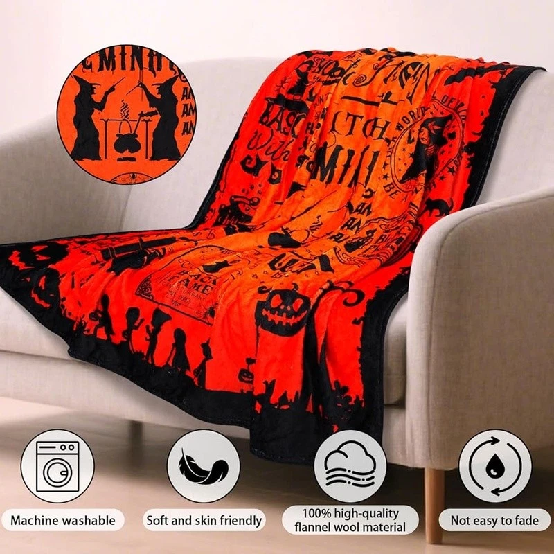 Super Soft Halloween Throw Blanket Cozy Seasonal Home Decor Gift