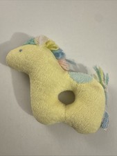 Vintage Eden Toys Pony Rattle Yellow Horse Baby Toy 6.5 Inch W1