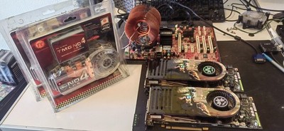 2x ASUS GeForce 8800 GTX SLI Bundle + 2x Thermaltake TMG ND4 L.C.S Water Blocks
