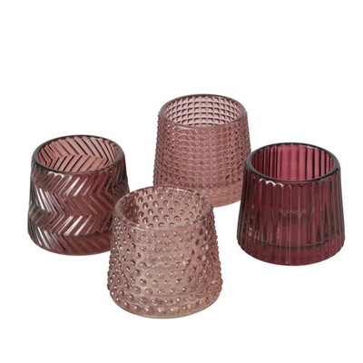 Boltze Home Tea Light Holder Sabena Pink H7cm