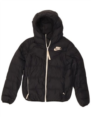 Nike Womens Oversized Hooded Reversible Padded Jacket UK 6 XS Black BR07