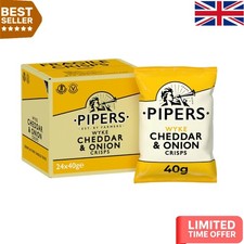 Classic Cheddar and Onion Crisps 40g, 24 Count - Satisfying Crunch for All Ages