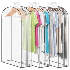 Clear Garment Bags for Hanging Clothes 10  Gusseted, 50  Long Suit Bags for