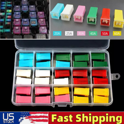 30Pcs Truck SUV Car Fuses Assortment Kit Tall/Standard Shaped Automotive Fuses