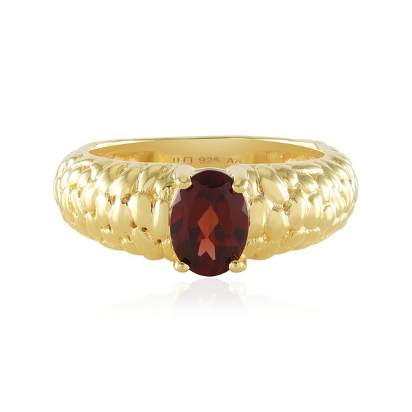 Cavill Ring Mosambik Granat 0,89Ct Sterlingsilber Vergoldet Oval Damen-image