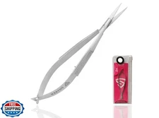 SILLVER Cuticle Nail Scissors Extra Fine Straight Eyebrow Scissors, Spring Ac