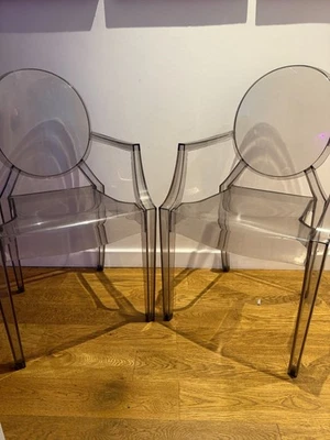 Kartell Ghost Transparent Armchairs (2) Contemporary Modern Design