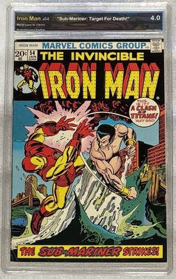Iron Man #54 (1973) vs Sub-Mariner ~ 1st App Moondragon/ ~ graded 4.0  