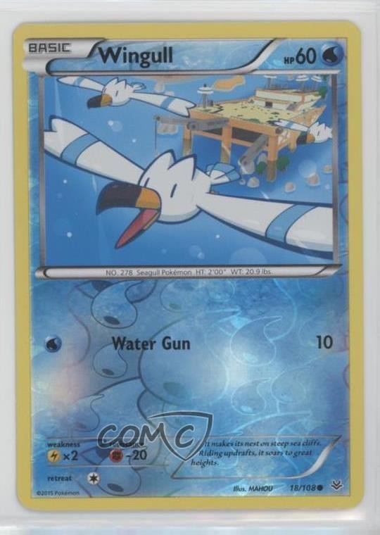 Wingull Reverse Foil Pokemon XY Roaring Skies #18