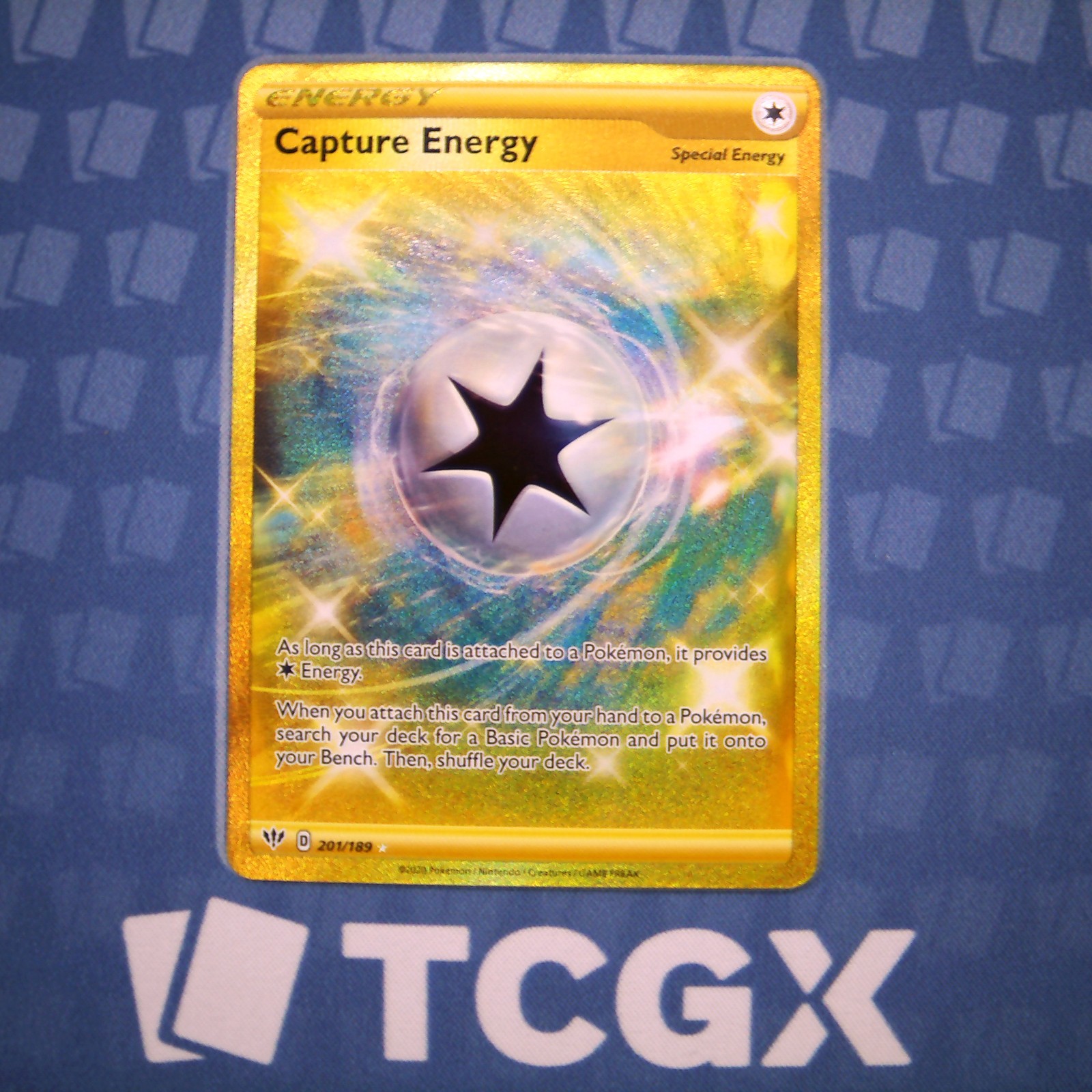 Pokemon - Capture Energy (Secret) - 201/189 - SWSH03: Darkness Ablaze - Holo NM