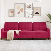 3-Sitzer-Sofa Weinrot 210 Cm Samt