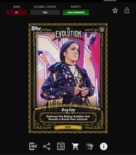 DIGITAL Topps WWE Slam 25 EVOLUTIONARY MOMENTS Yellow Base - BAYLEY