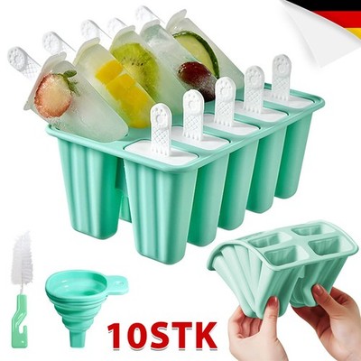 10x Eis am Stiel Form Eisformen Eisförmchen BPA Frei Stieleisform DIY Popsicle