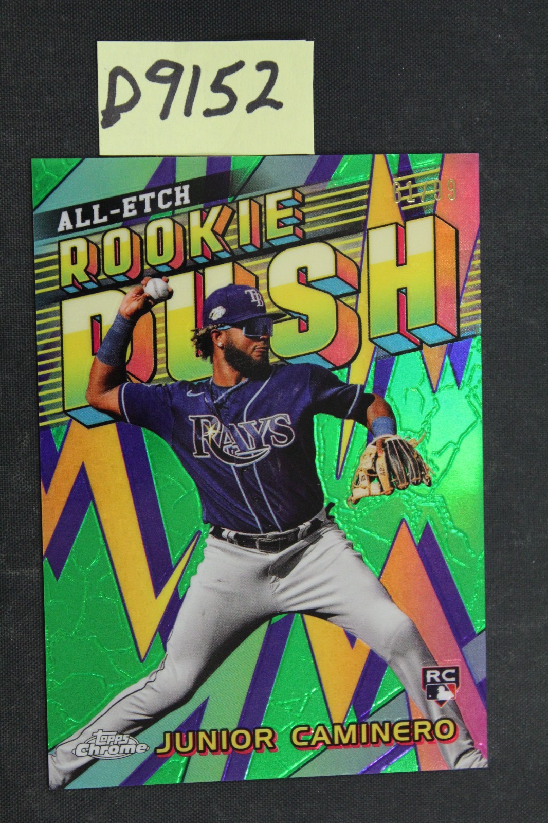 2024 Topps Chrome All-Etch Rookie Rush Junior Caminero #CERR-12 Green /99 (D9152