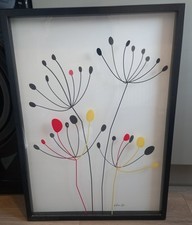 Ikea Olunda Dancing Alliums Signed By Artist Elle D Framed Abstract Art Decor 