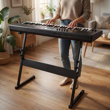 Adjust Height Sturdy Z-Stand Electronic Keyboard Stand Compatible for 61 88 Keys