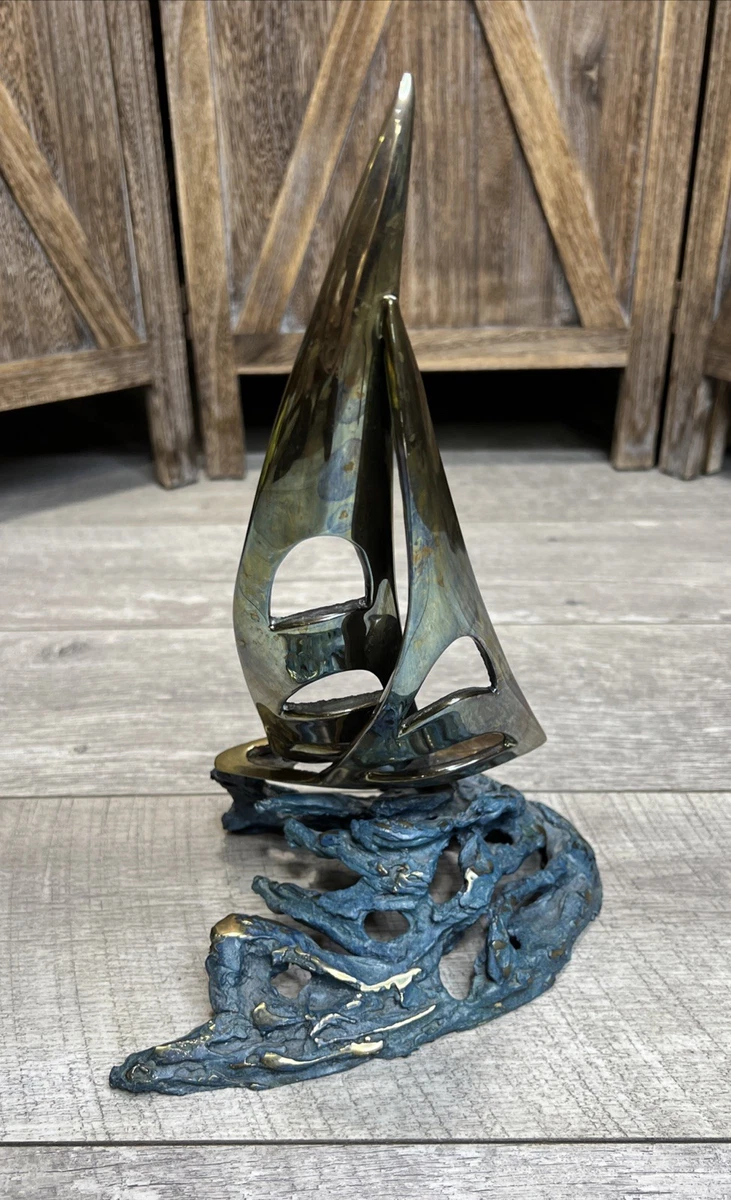 1990 Bob Bennett Bronze Sculpture "Challenger" Abstract Gold Modernist #296/500
