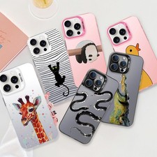 Animal Design Laser Phone Case For Samsung S25 S23 FE iPhone 16e 15 Pro 17 Cover