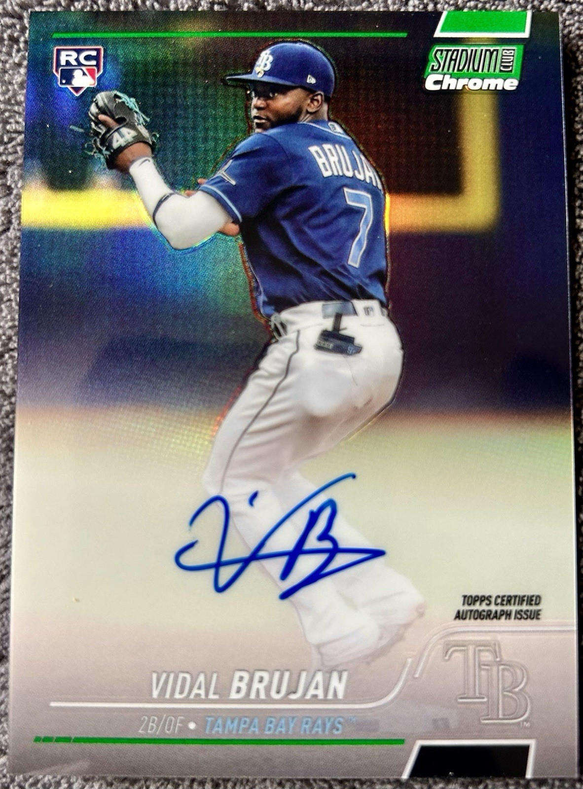 2022 Stadium Club Chrome Vidal Brujan Rookie Auto #SCCBA-VB Green Refractor #/99