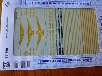 Microscale Decal HO  #87-360 Erie Diesels - F-Units