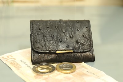 Elegant Purse ''Claw''. Genuine Ostrich Leather! NEW! Purse ostrich NEW! 871