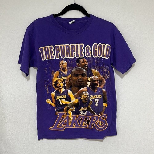 Alstyle Herren lila kurzärmliges Los Angeles Lakers 2009-2010 T-Shirt Größe Small