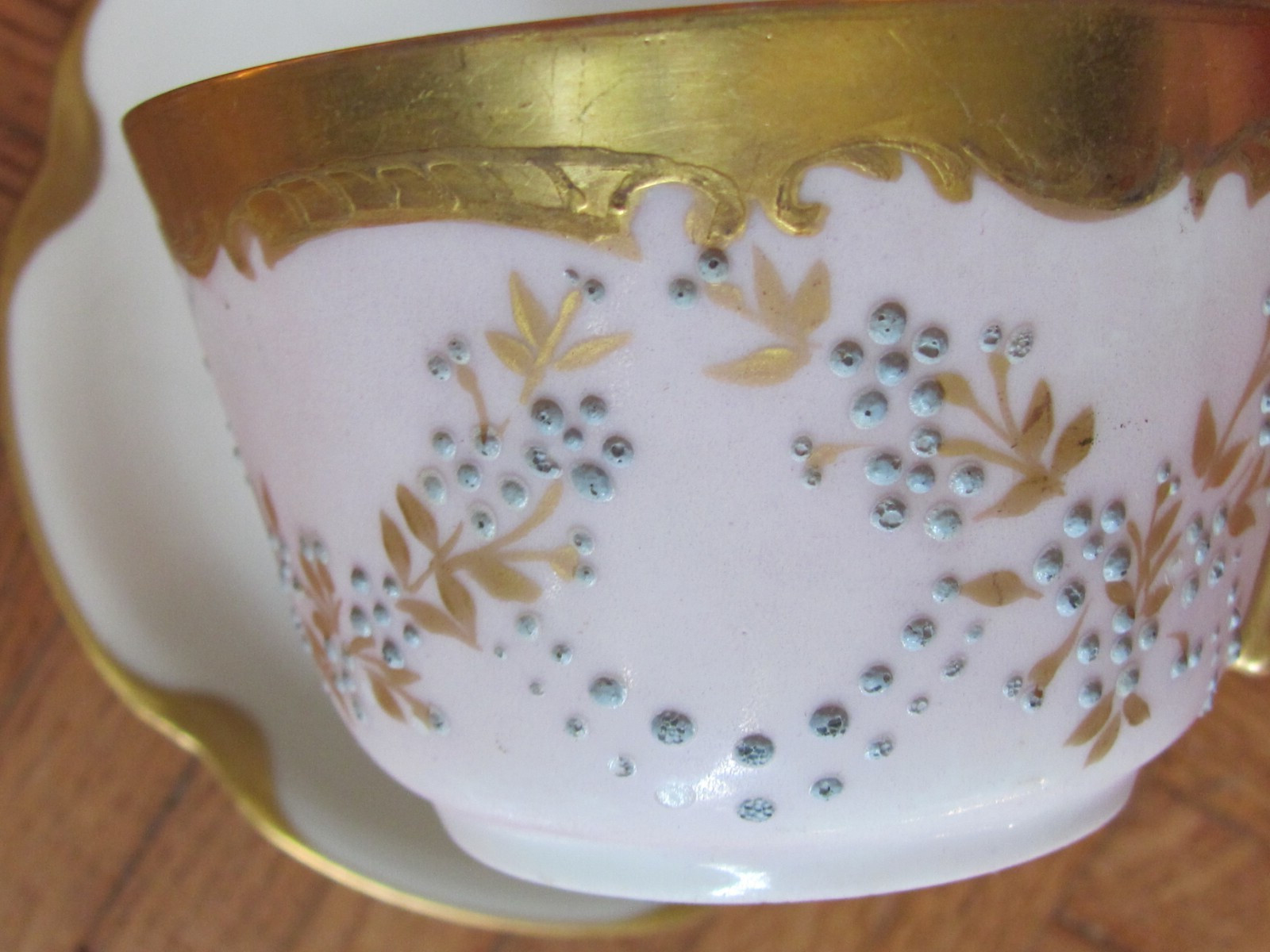 Tressemann & Vogt T&V Limoges Cup & Saucer Gold Hand Decorated with Initial A