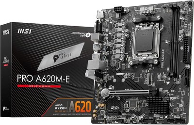 MSI PRO A620M-E Mainboard Sockel AM5 AMD A620M Ryzen 7000/8000/9000er M.2