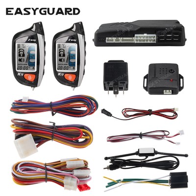 EASYGUARD 2 way car alarm system remote start turbo timer shock sensor lcd play