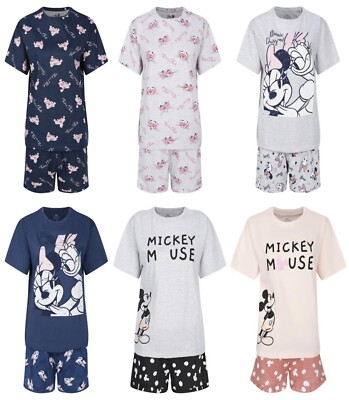 Kurze Damen-Pyjama-Sets Cartoon-Figur Druck UK-Größe 4 18 Damen-Nachtwäsche
