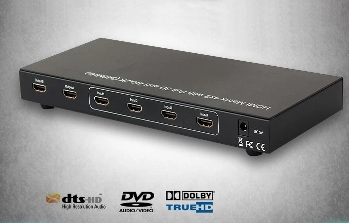 HDMI 1.4 selector HDMI Matrix 4x2with Full 3D and 4Kx2K(340MHz) - Image 2 of 4