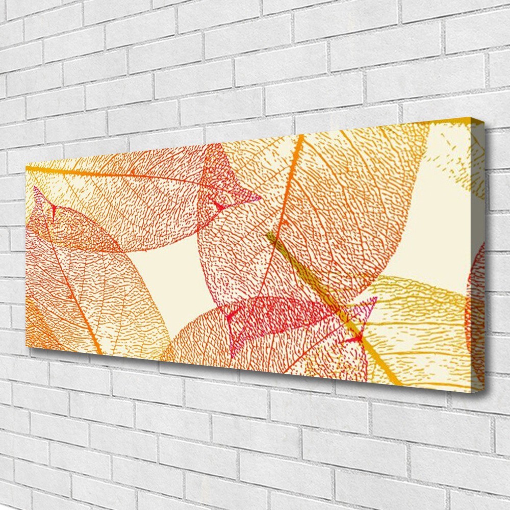 Art feuilles deco tableaux impression sur toile 125x50cm