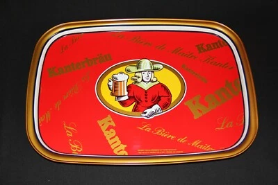 ancien plateau publicitaire bière Kanterbräu en tôle neuf de stock - Photo 1/2