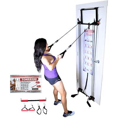 Tower 200 Door Gym Full Body Exercise Fitness Total Home Workout System + DVD