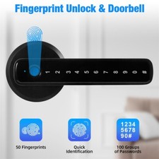 Smart Fingerprint Door Lock Biometric Door Lock With Handle WiFi App Control