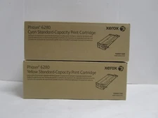 LOT OF 2 GENUINE XEROX PHASER 6280 COLOR TONERS 106R01388 & 106R01390 NEW SEALED