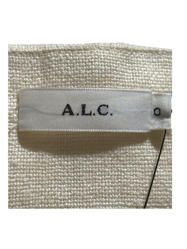A.L.C. Pantaloncini donna Bennett lino/cotone ecrù vita alta sartoriali 0 nuovi con etichette - Foto 4 di 7