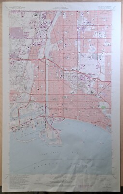 Long Beach Quad CA Bellflower, Lakewood Airport, 7.5 ser. VTG 1981 USGS Topo Map