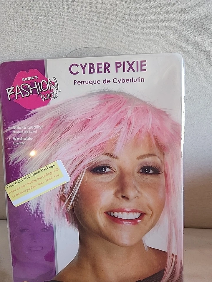 Sexy Peluca Corta Algodón Caramelo Rosa Cyber Pixie Fairy Foto 2 de 4