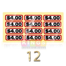 12PK GLOSSY SLIDE DECAL $4.00 For GREENWALD Wascomat, Ipso, Huebsch, 00-9104-39