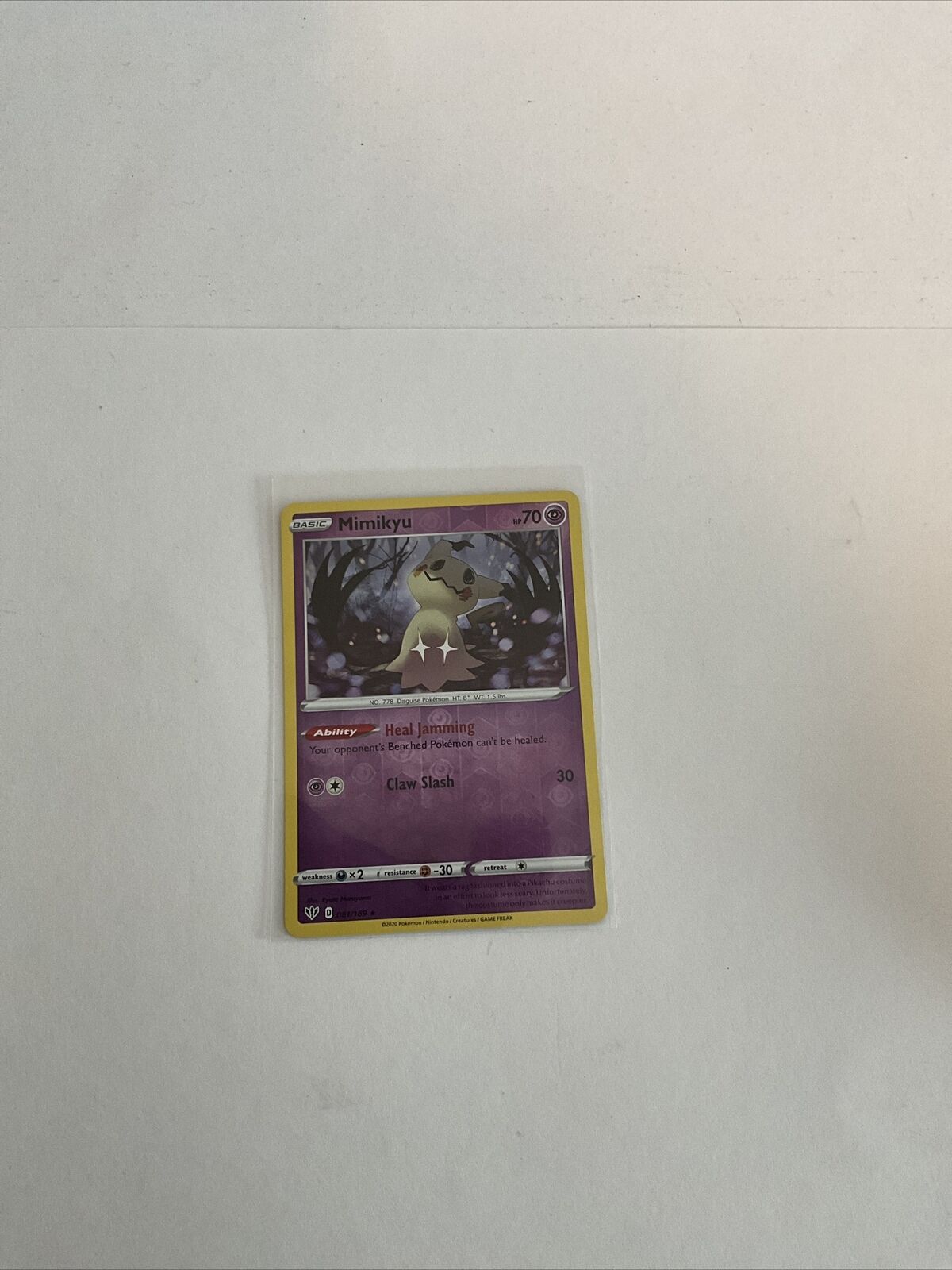 Mimikyu 081/189 LP/NM Reverse Holo Darkness Ablaze Pokemon Card 81/189  spooky