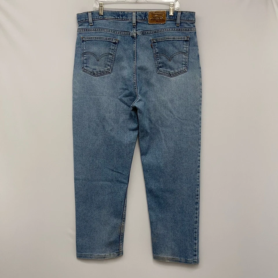 Pantalones de mezclilla de colección Levi's 540 naranja pestaña años 90 para hombre 40x30 azul flexible pierna cónica EE. UU. Foto 2 de 4