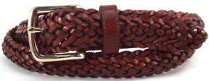 EUC Coach #3863 Brown 10 Strand Leather 1" Woven/Braided Casual Belt Sz42 Turkey