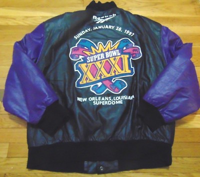 VINTAGE 1997 REEBOK NFL SUPER BOWL XXXI LEATHER JACKET SIZE XL | eBay