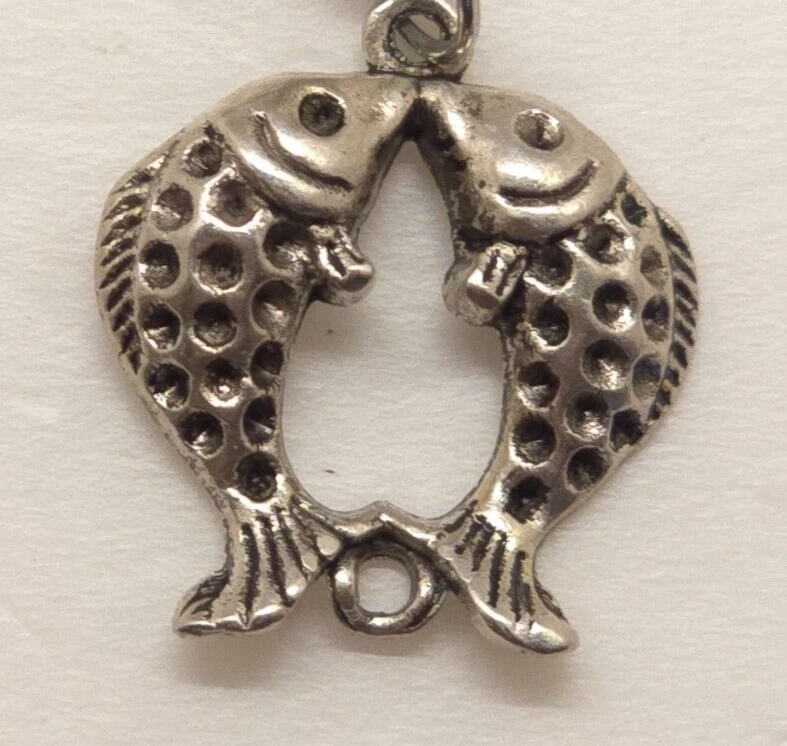 Pulseira Berloque de Prata 8" Dois Peixes de Peixes - Imagem 2 de 4