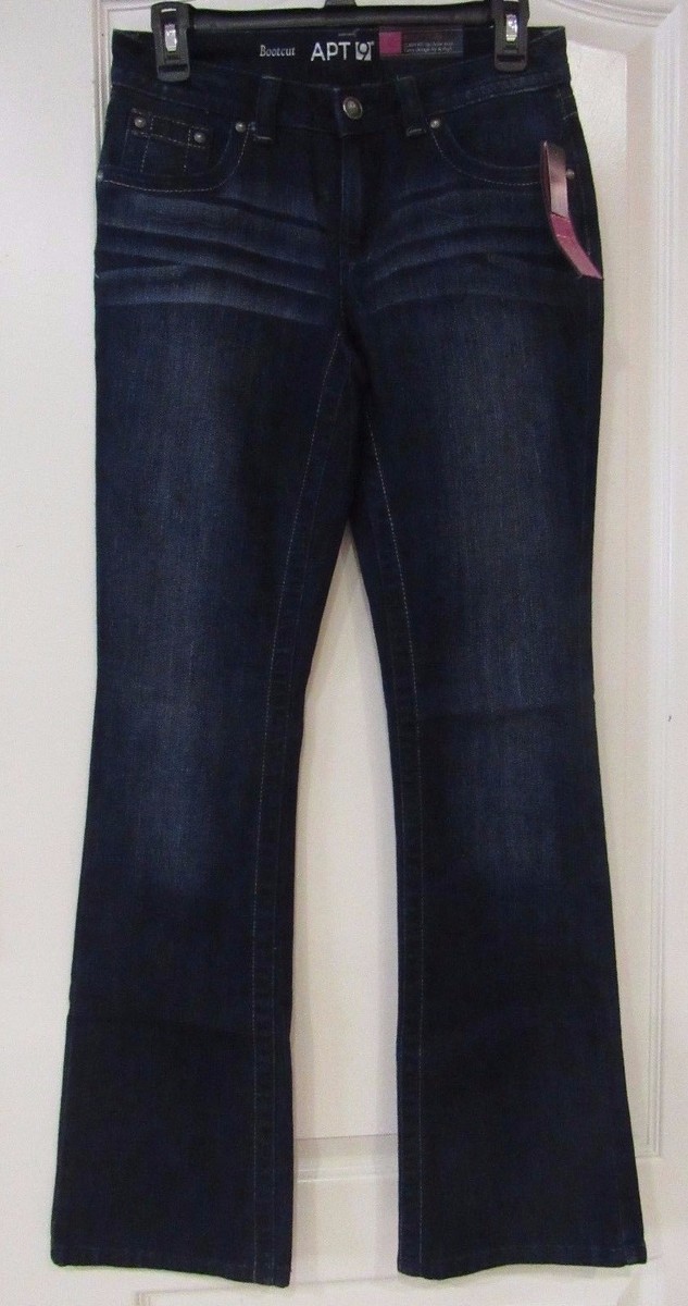 Apt. 9® Embellished Curvy Fit Boot Cut Jeans Dark Wash