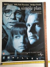 A Simple Plan 1998 Billy Bob Thornton Bridget Fonda Bill Paxton DVD Movie Poster