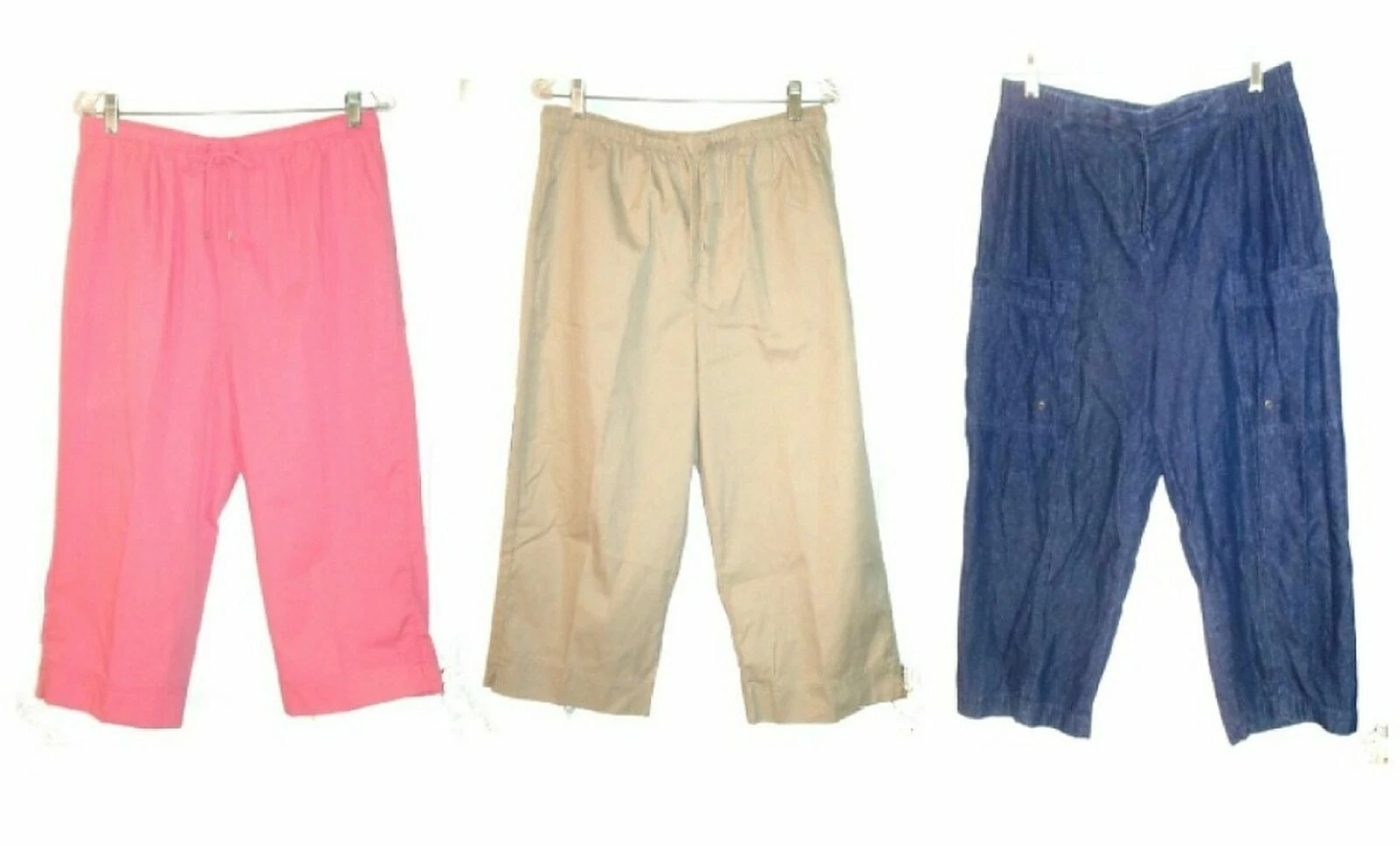 Coral Bay Capri Pants Coral Tan Navy Cotton & Cotton Blend Size 14-16